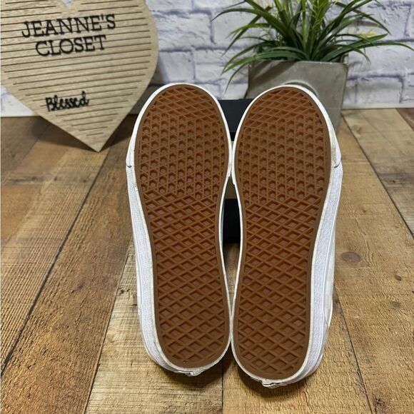 Vans Checkered Checkerboard Lace Up Sneakers White on White Mens 11.5 - Picture 6 of 11